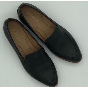 NWOT Aerosols Eastside2 Black Leather Pointed Toe Loafer Flats Women's Size 9M